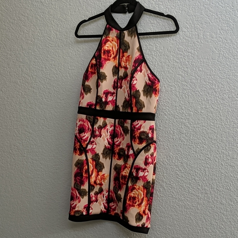 Floral Rose print halter dress